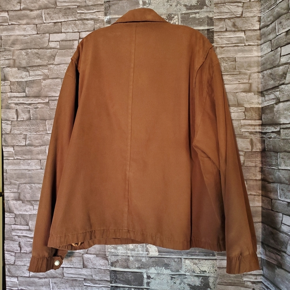 Vintage Gary Player Bomber Jacket Golf Mens XXL Brown Faux Suede Full Zip Lined - Picture 5 of 12